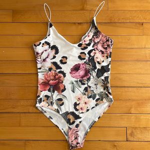 Gaze Floral Stretchy Bodysuit size XS